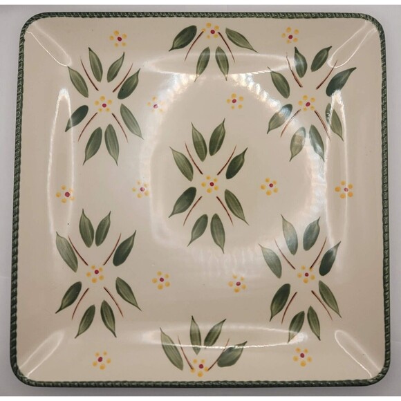 Temptations by Tara Square Old World Green 10.5" Dinner Plates NEW - Picture 2 of 4